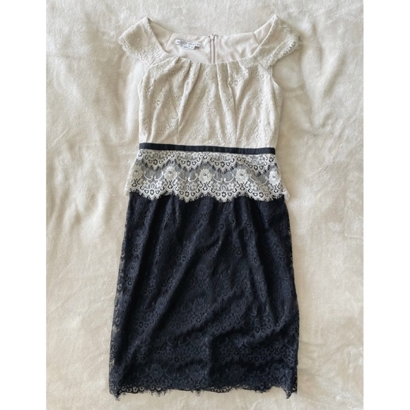 🔥MAGGY LONDON IVORY COCKTAIL LACE MINI DRESS - Picture 10 of 10